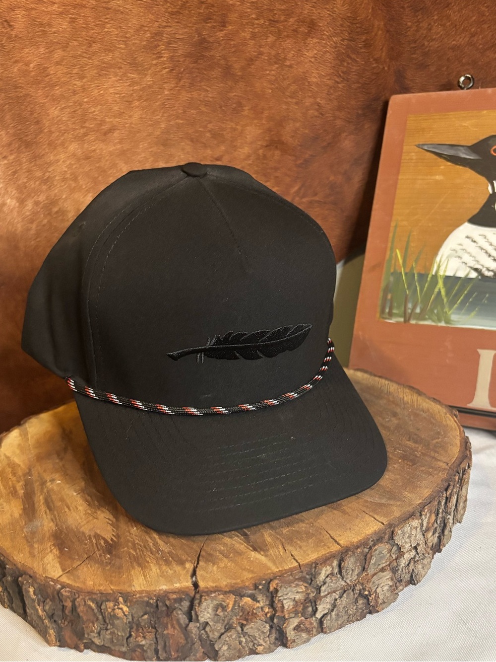 Armadillo Hat Co. Silverado Snapback Hat | Black Feather Rope Western Outdoor